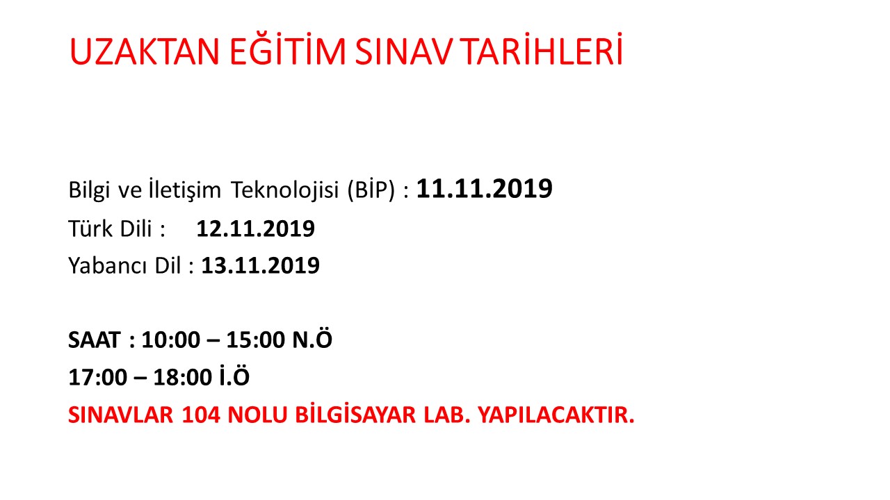 Milas Meslek Yuksekokulu Mugla Sitki Kocman Universitesi Uzaktan Egitim Sinav Tarihleri