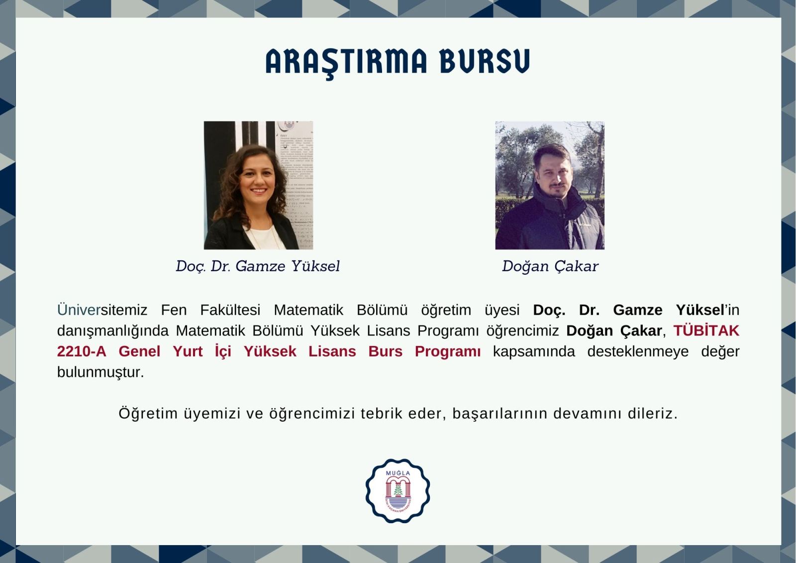 Bilimsel Arastirma Projeleri Koordinasyon Birimi Mugla Sitki Kocman Universitesi Ogrencimizin Tubitak 2210 A Destekli Burs Basarisi