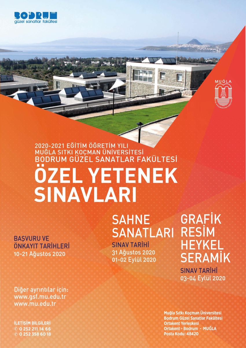 bodrum guzel sanatlar fakultesi mugla sitki kocman universitesi bodrum guzel sanatlar fakultesi ozel yetenek sinavlari duyurusu