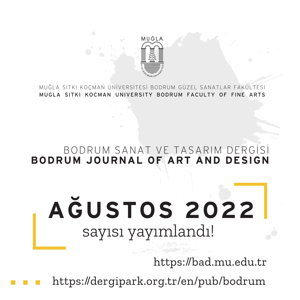 Bodrum Journal of Art and Design Ağustos 2022 Sayısı Yayımlandı