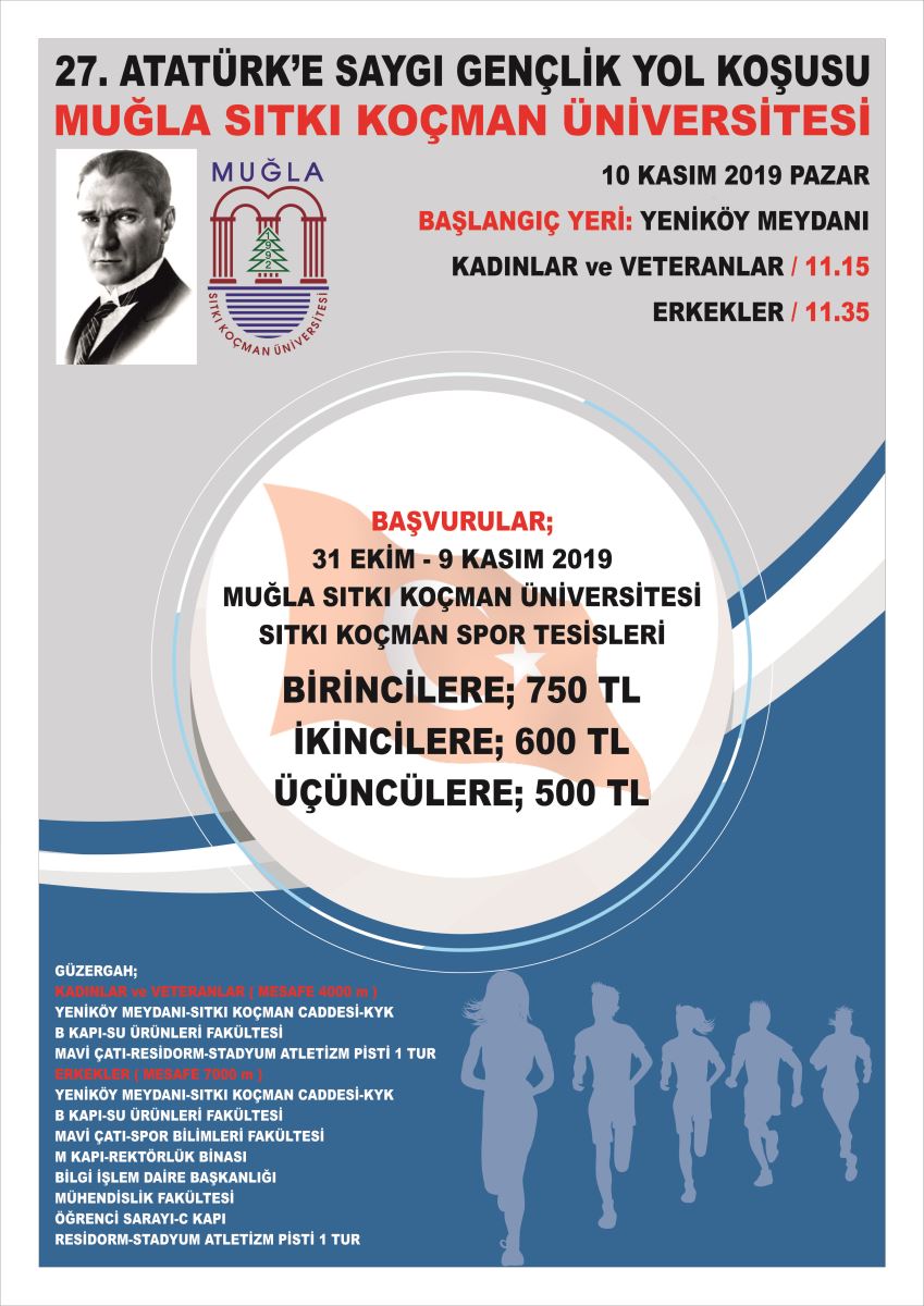 ogrenci isleri daire baskanligi mugla sitki kocman universitesi 27 ataturk e saygi genclik yol kosusu