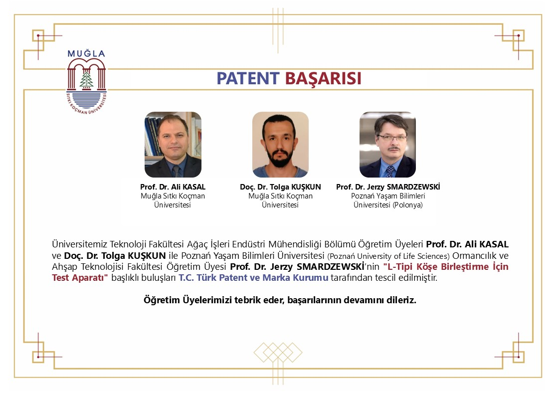 Öğretim Üyelerimizin Buluşları Tescil Edildi
