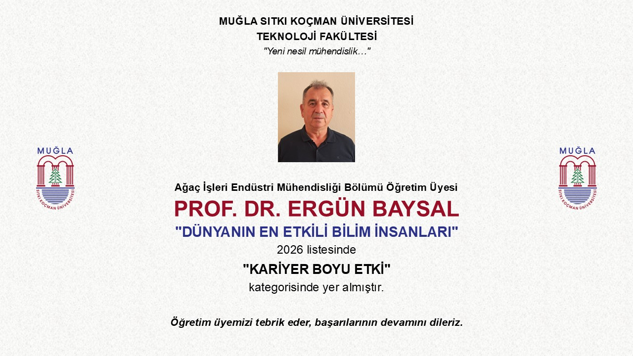Öğretim Üyemiz Prof. Dr. Ergün BAYSAL’ın Başarısı