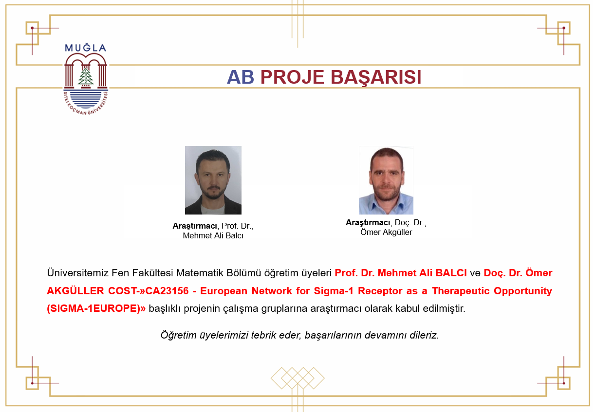 Öğretim Üyelerimizin AVRUPA BİRLİĞİ COST Proje Başarısı