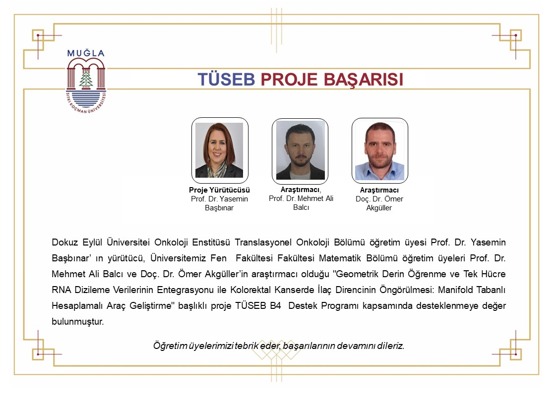 Öğretim Üyelerimizin TÜSEB Proje Başarısı