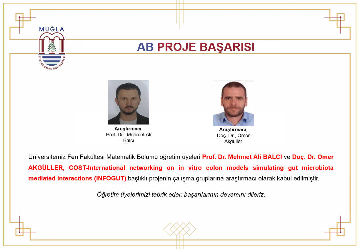 Öğretim Üyelerimizin AVRUPA BİRLİĞİ COST Proje Başarısı