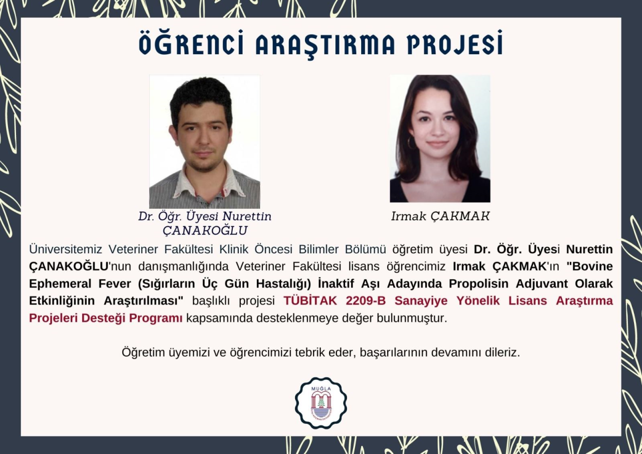 Fakültemiz Dr. Öğretim Üyesi Nurettin Çanakoğlu ve Öğrencimiz Irmak Çakmak