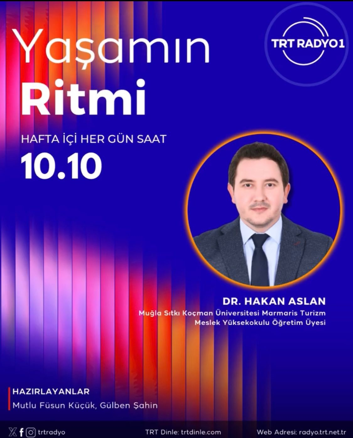 Öğr. Gör. Dr. Hakan ASLAN, TRT Radyo 1’de yayınlanan “Yaşamın Ritmi” programına konuk oldu.