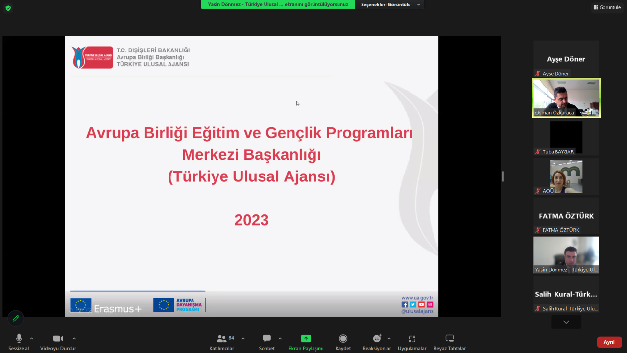 Üniversitemizde Ulusal Ajans Başkanlığı Tarafından “AB Proje Hazırlama Eğitim Programı” Düzenlendi