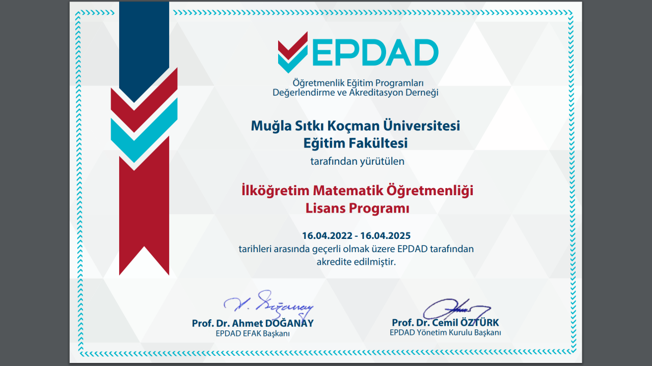 İlköğretim Matematik Öğretmenliği Lisans Programı (EPDAD) Başarısı