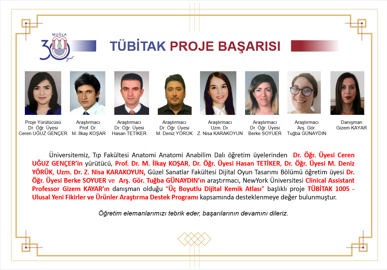 Öğretim Elemanlarımızın TÜBİTAK 1005 Proje Başarısı