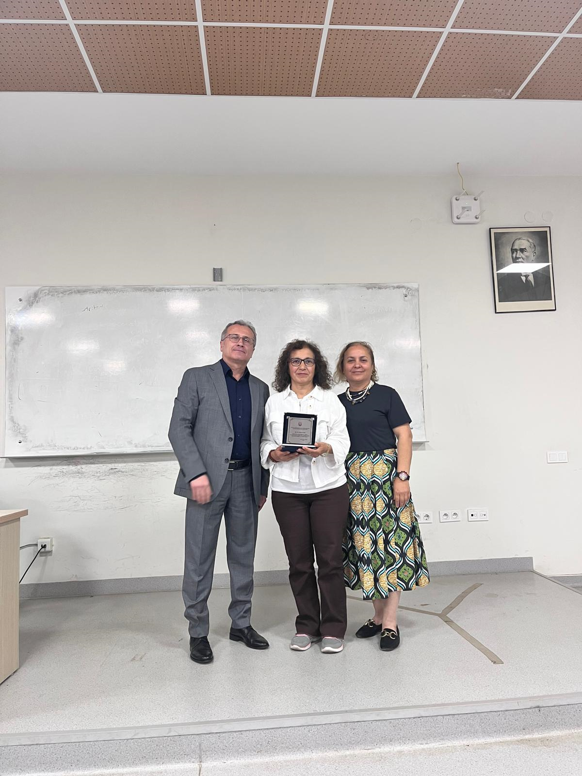 Retirement Plaque Presented to Lecturer Gülcihan Çadır