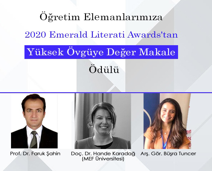Öğretim Üyelerimizin "2020 Emerald Literati Awards” Başarısı