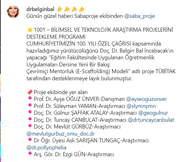 TÜBİTAK 1001-Bilimsel ve Teknolojik Araştırma Projeleri Destekleme Programı Kapsamında Kroje Danışmanlığı