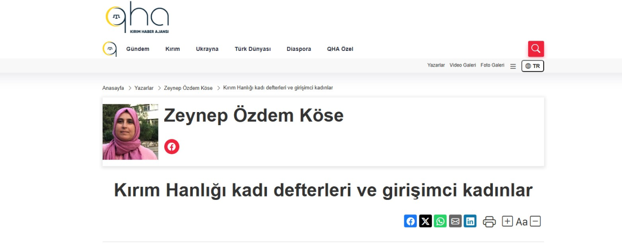 Doç. Dr. Zeynep ÖZDEM KÖSE Kırım Hanlığı Kadı Defterleri ve Girişimci Kadınlar