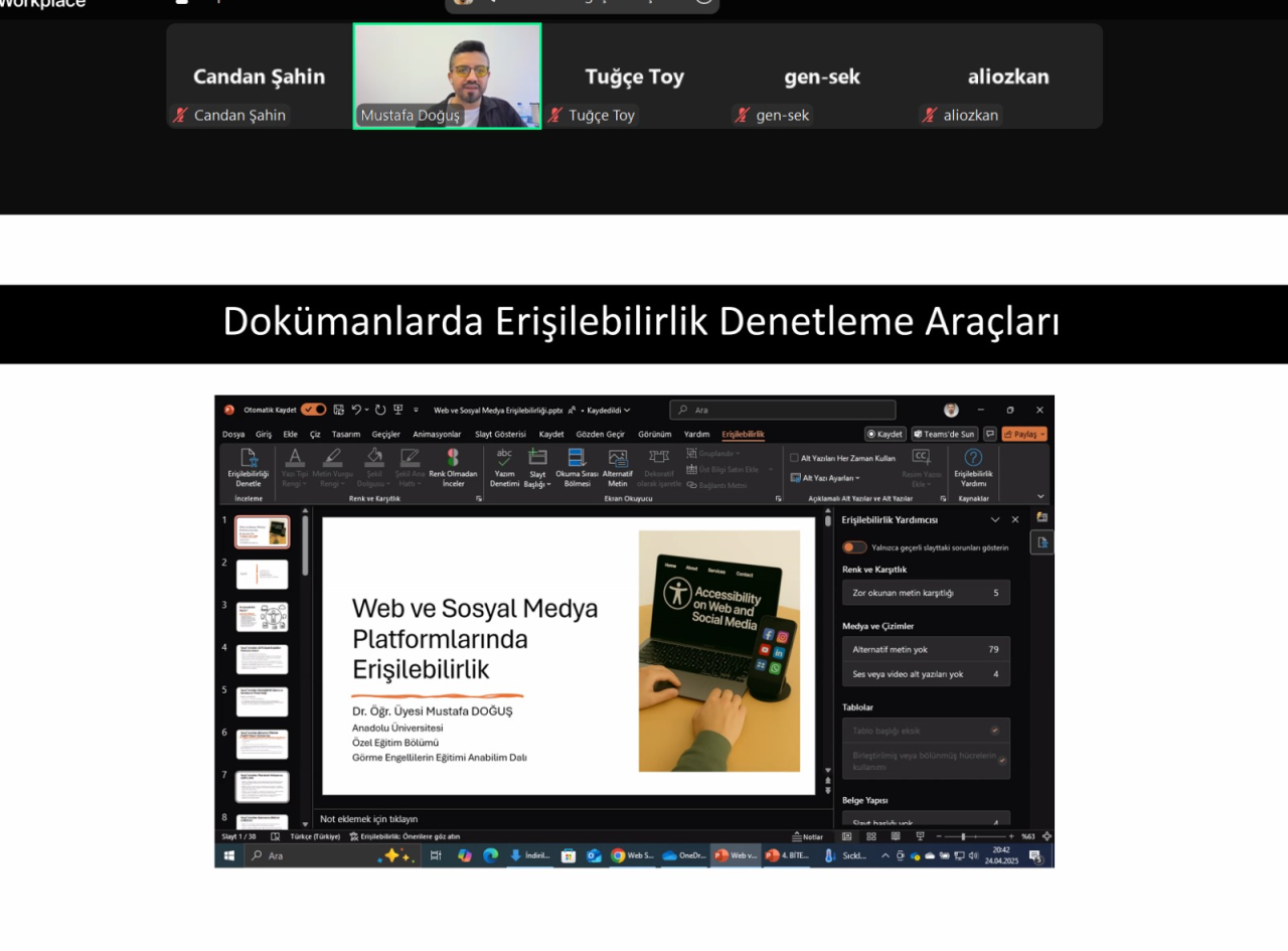 Web ve Sosyal Medya Platformlarında Erişilebilirlik semineri gerçekleştirildi.