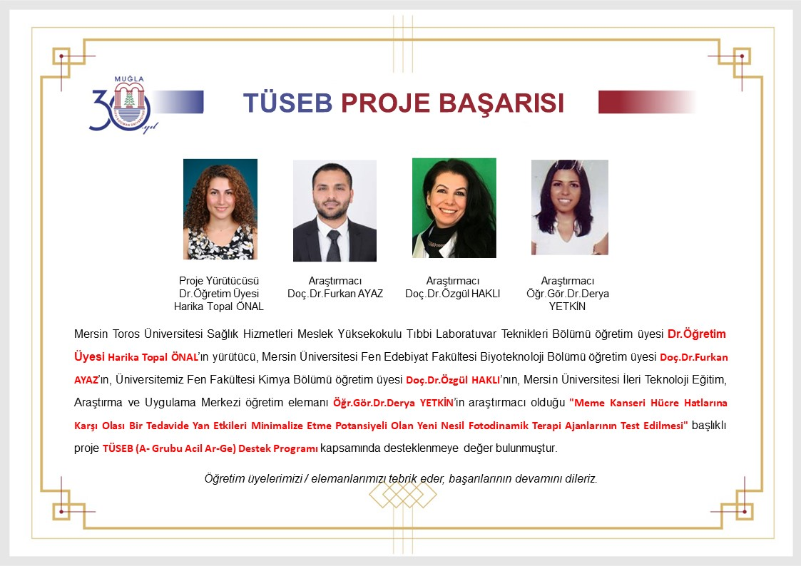 Öğretim Üyemizden "TÜSEB" Destekli Proje Başarısı