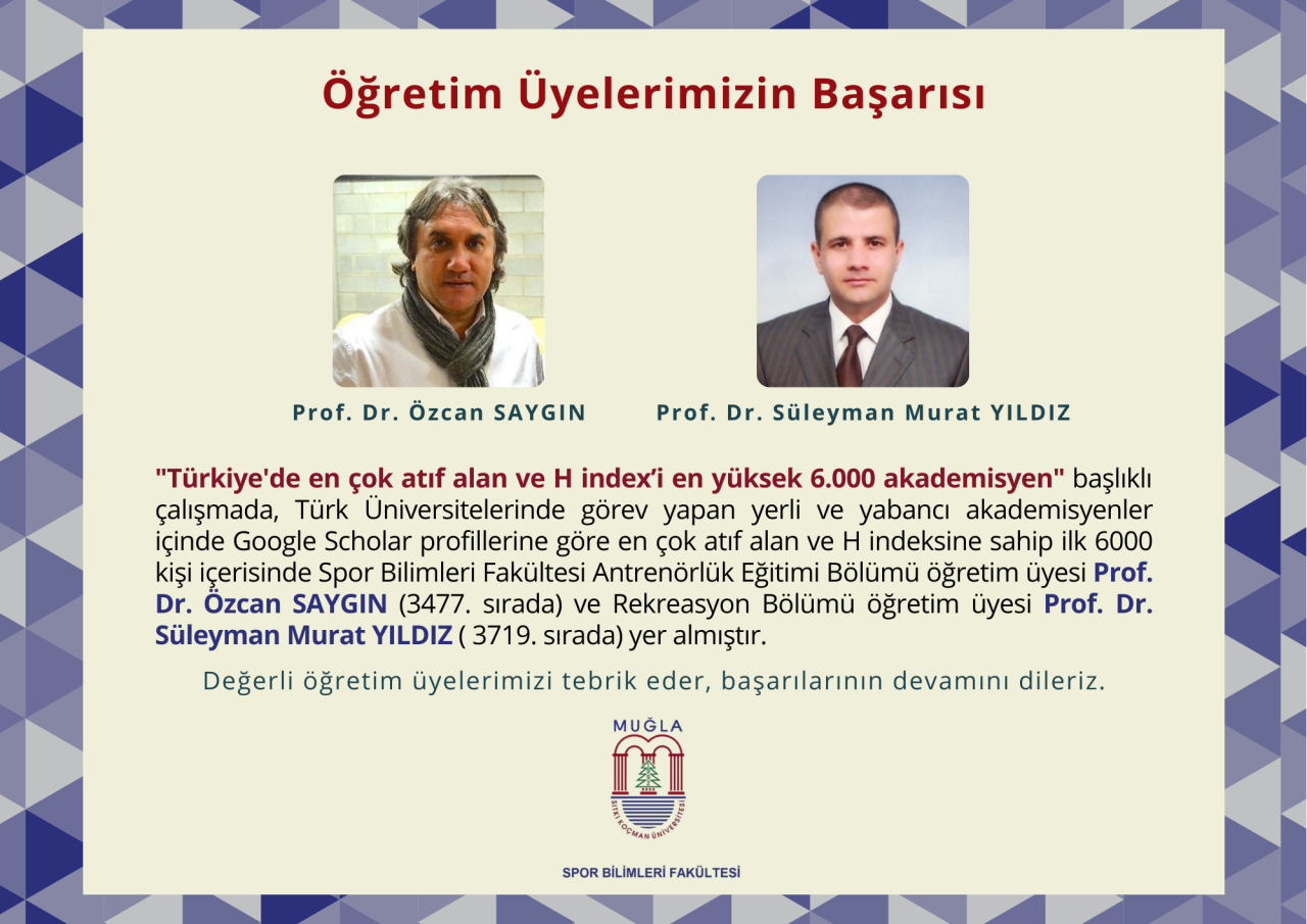 Öğretim Üyelerimizin Başarısı