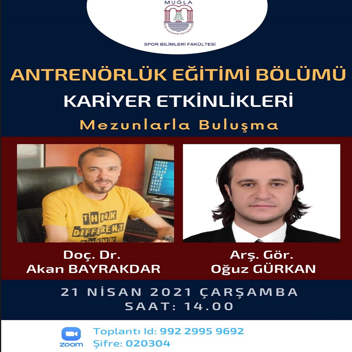 Fakültemizde Kariyer Günleri Etkinliği Kapsamında "Mezunlarla Buluşma" Etkinliği Doç. Dr. Akan Bayrakdar ve Arş. Gör. Oğuz Gürkan