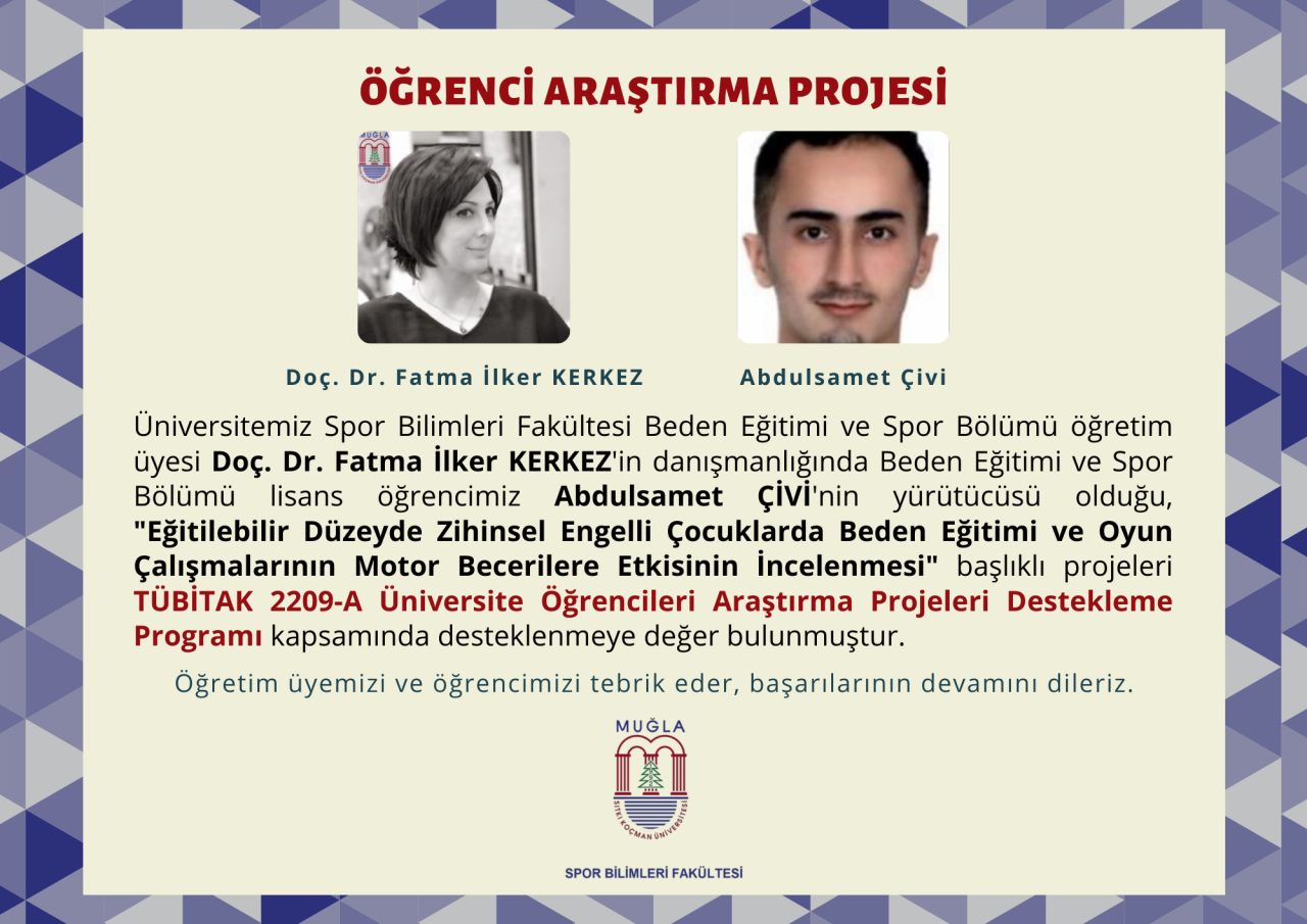 TÜBİTAK 2209-A Öğrenci Projelerine MSKÜ ve Spor Bilimleri Fakültesi Damga Vurdu