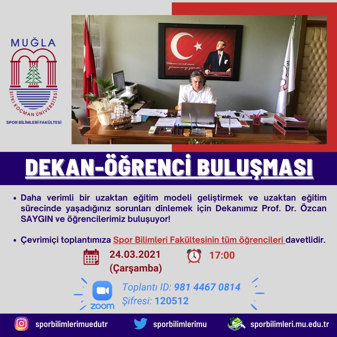 Dekanımız Prof. Dr. Özcan Saygın Spor Bilimleri Fakültesi Öğrencileri İle Çevrimiçi Toplantıda Bir Araya Geldi