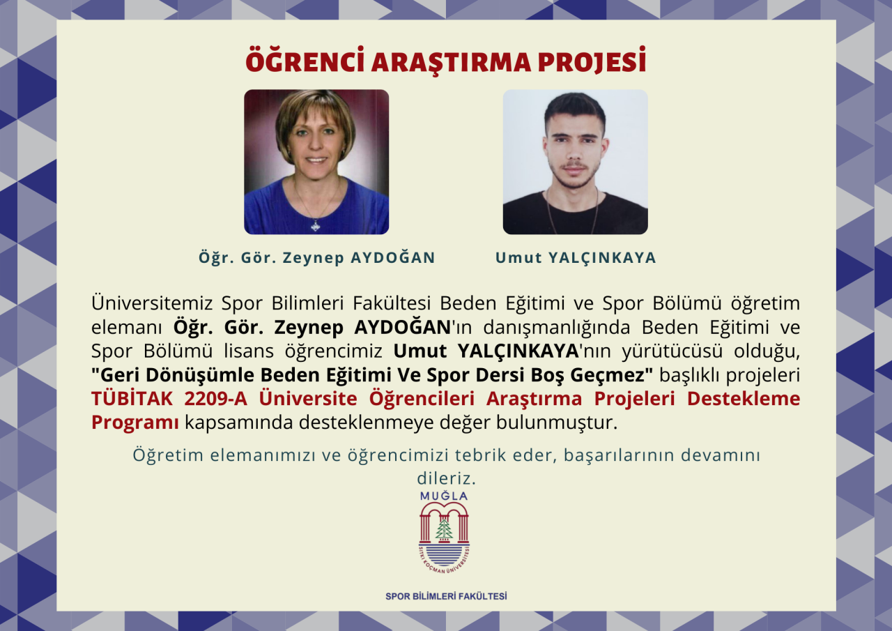 TÜBİTAK 2209-A Öğrenci Projelerinde MSKÜ ve Spor Bilimleri Fakültesi Damga Vurdu