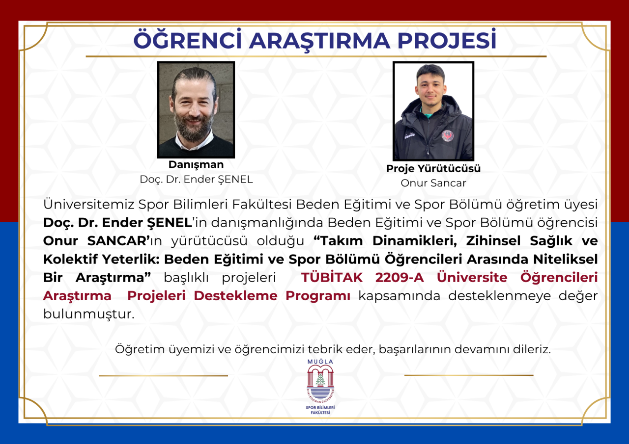 TÜBİTAK 2209-A Programı Kapsamında Fakültemizden 8 Proje Destek Almaya Hak Kazandı