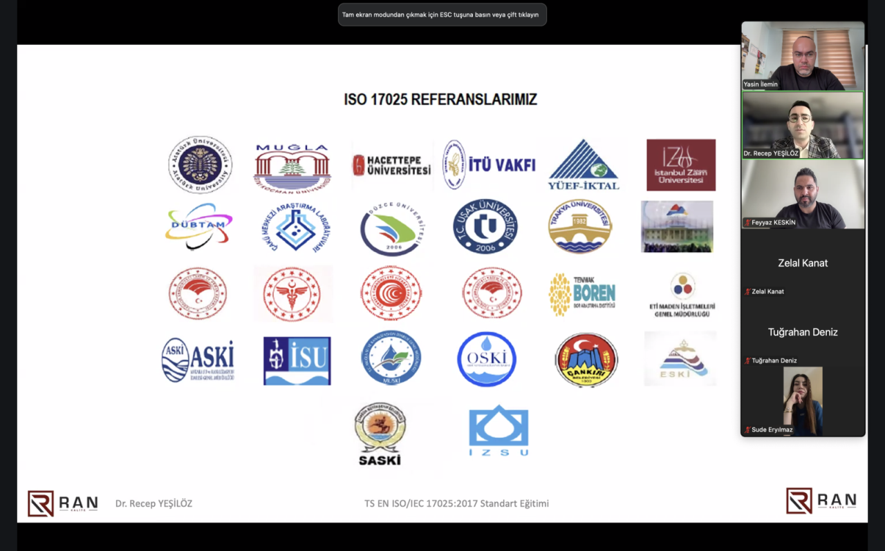 Meslek Yüksekokulumuz Çevre Koruma Teknolojileri Bölümü Öğrencilerine TS EN ISO/IEC 17025:2017 Eğitimi Verildi