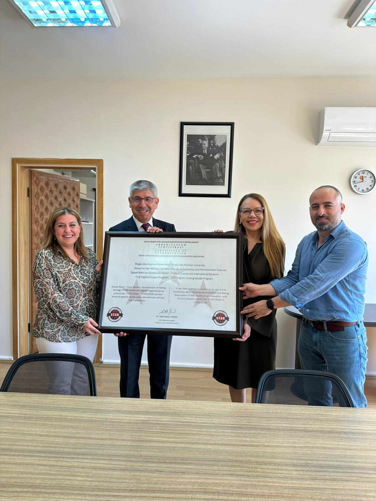 Bölümümüze S.T.A.R. Akreditasyon Belgesi Takdim Edildi