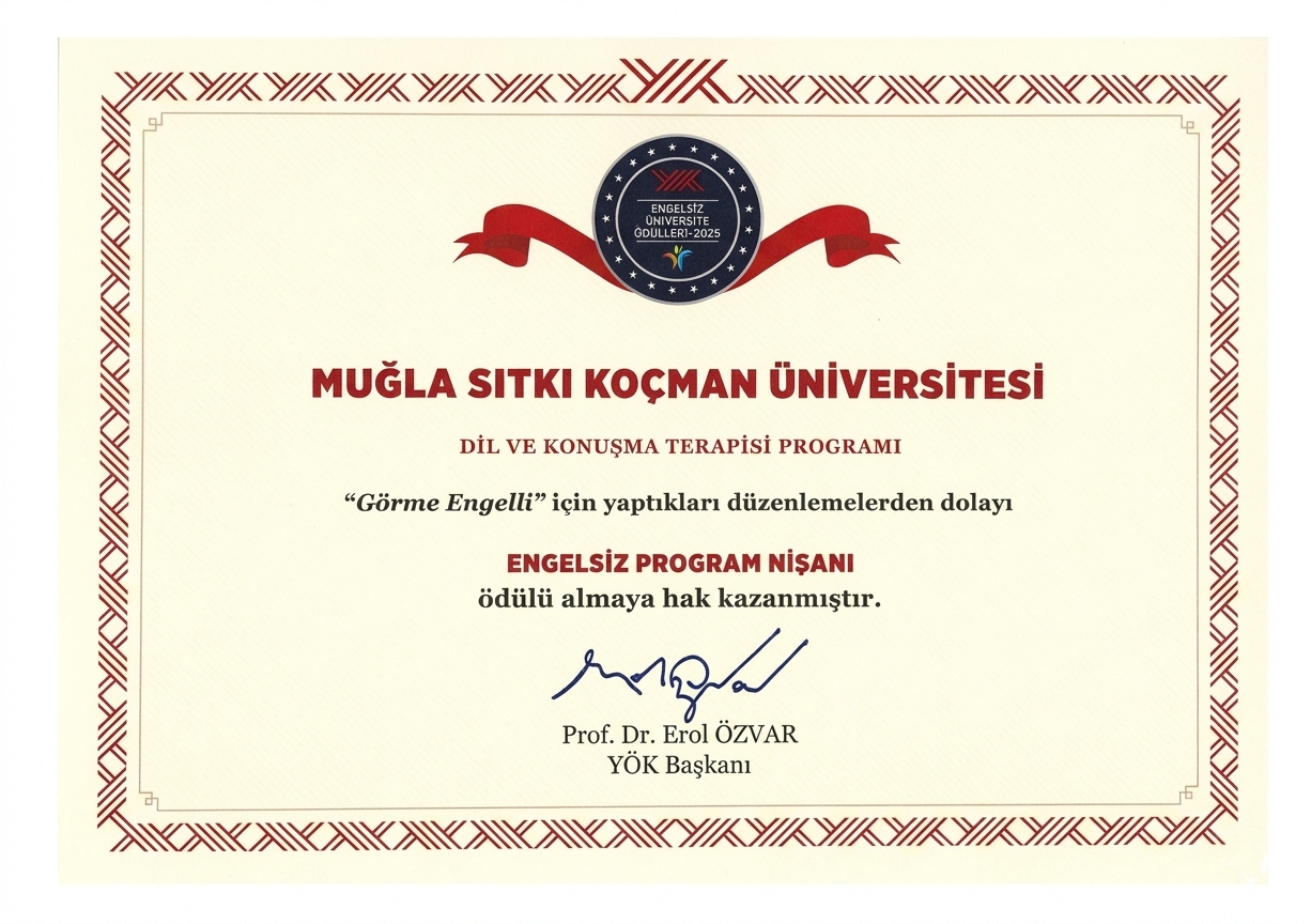 Fakültemiz Dil ve Konuşma Terapisi Bölümü’ne “Engelsiz Program Nişanı”