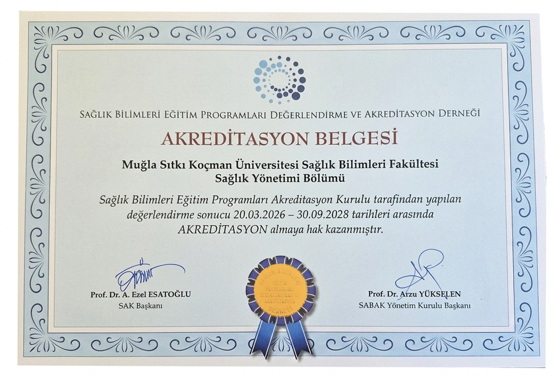Sağlık Yönetimi Bölümümüz SABAK Tarafından Akredite Edildi
