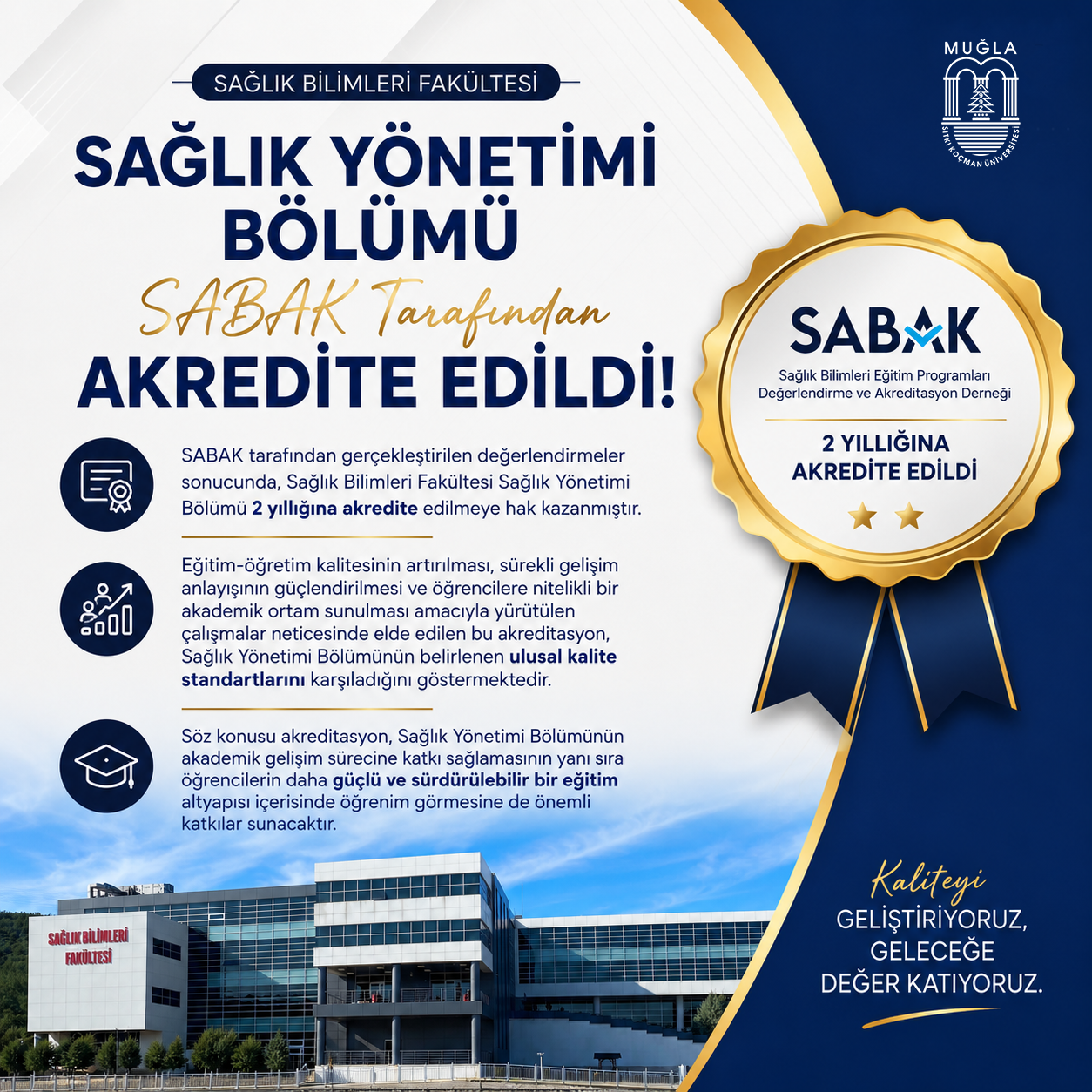 Sağlık Yönetimi Bölümümüz SABAK Tarafından Akredite Edildi